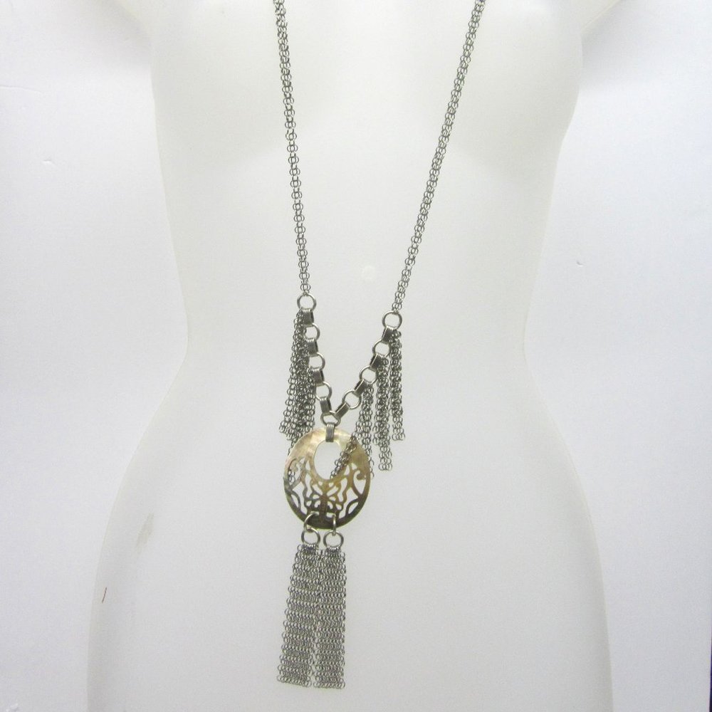 Ferrara Whiting and Davis Carved Black Lip Shell Necklace